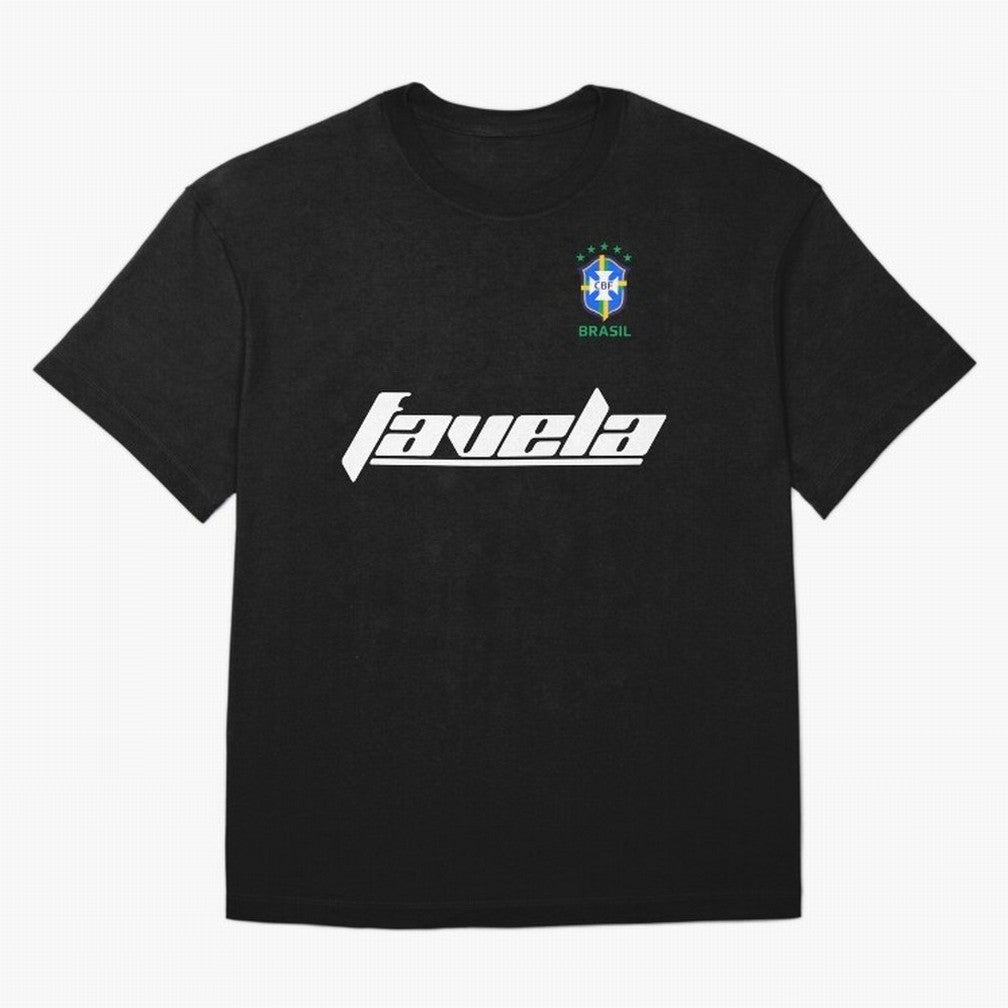 Brasil CBF WorldCup Favela Oversized T-Shirt Stand with FIFA World Cup 2026 USA Canada Mexico Spirit, Connected to France and Portugal, Messi, Neymar and Mbappe, Vintage Soccer Flavor, Modern Football Stars, National Flags and Final Night Emotion;