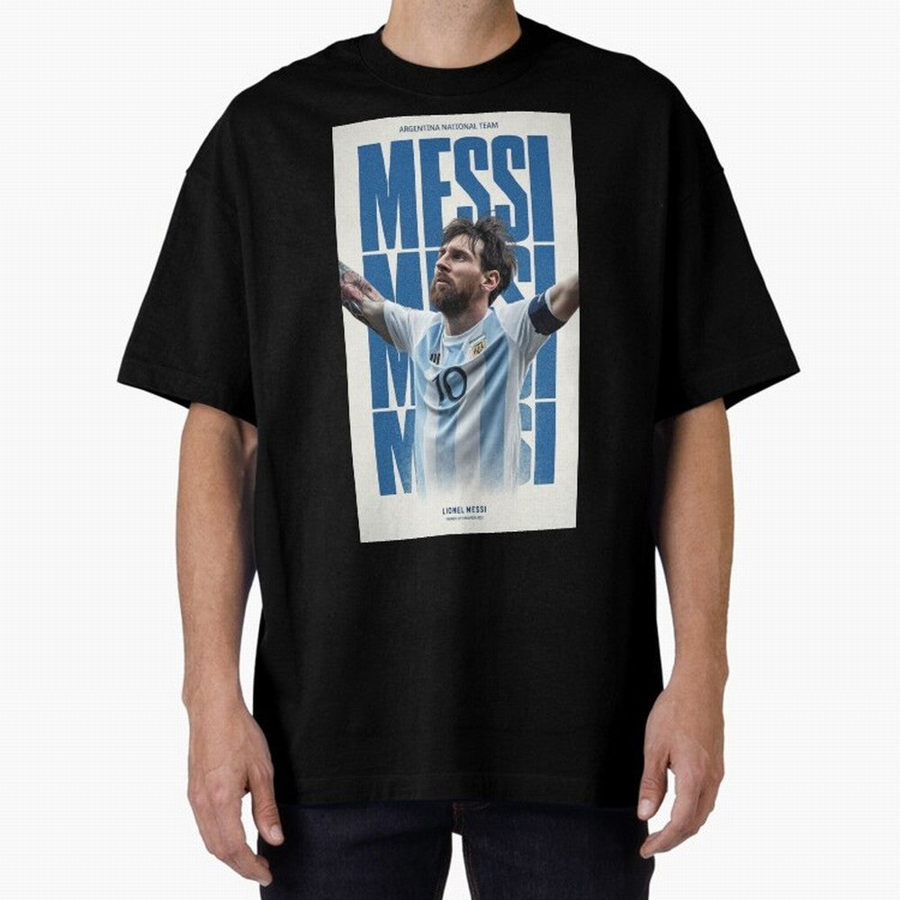 Messi Champion Graphic Oversized T-Shirt Celebrate the Next Chapter of FIFA World Cup 2026 Group Stage Connected to Messi, France and Portugal Energy, Stadium Memories, Football Loyalty, International Chants and Championship Tradition; Perfect for