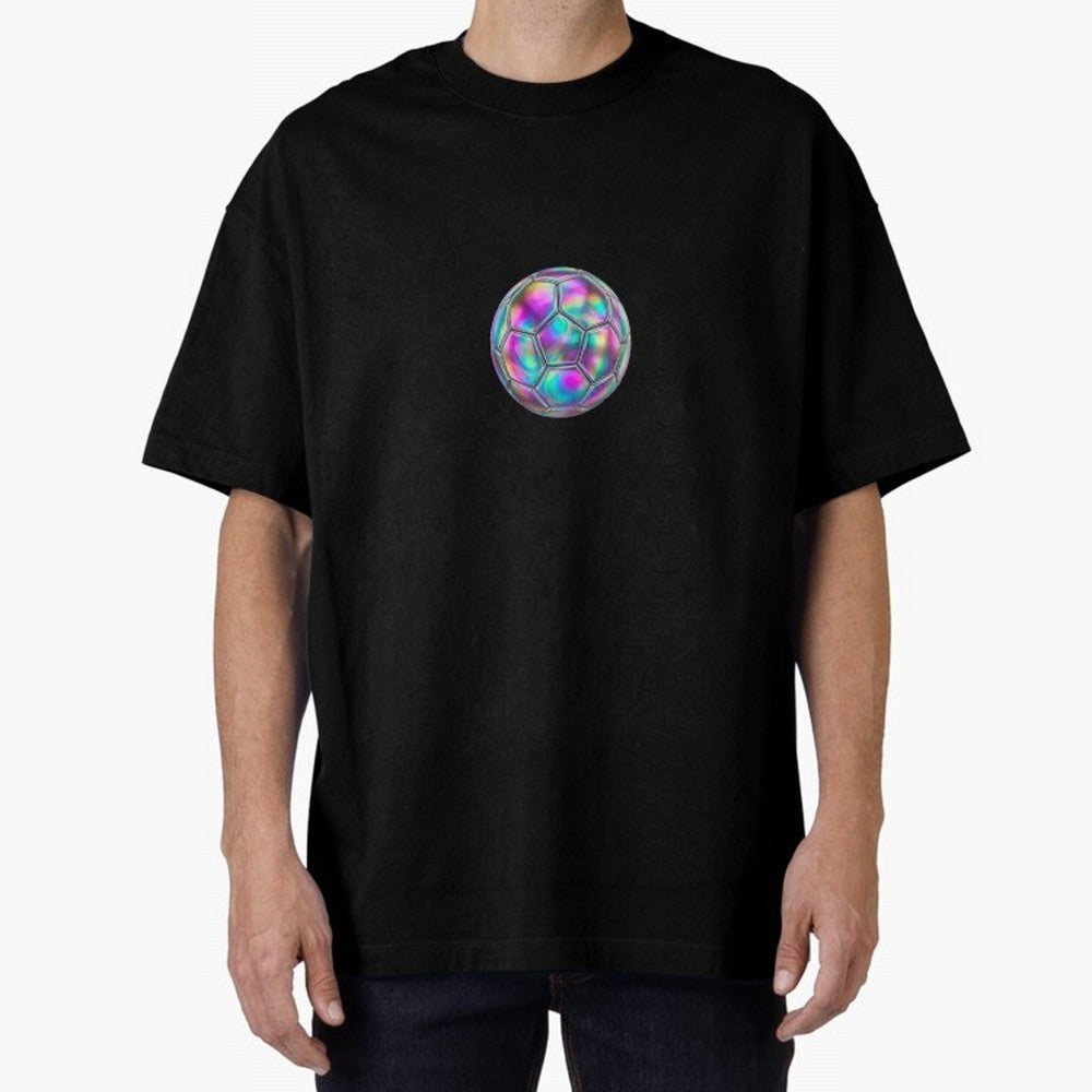 Soccer ball holographic sticker Oversized T-Shirt Celebrate Supporters United by Global Football Passion for FIFA World Cup 2026, Connected to Messi, CR7 and Mbappe, Portugal, Spain and Germany, Fan Favorite Moments, National Team Passion, Big