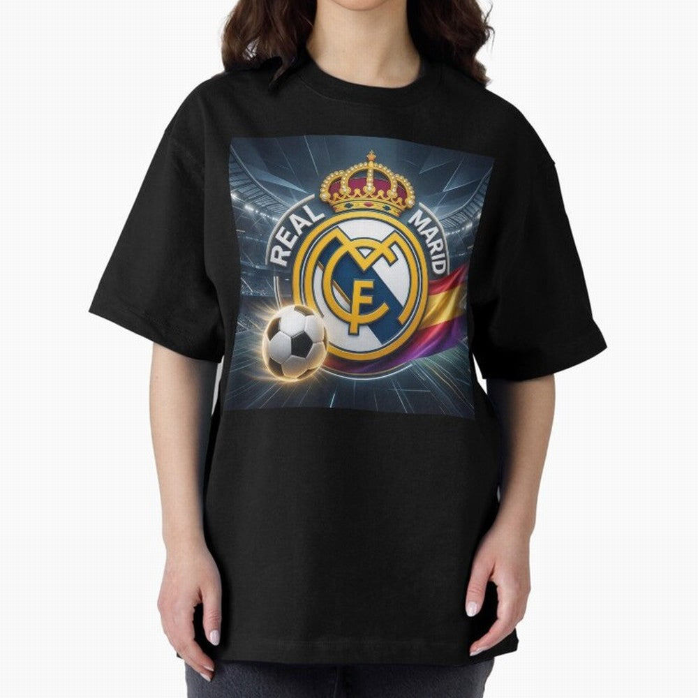 Real Madrid's ball Oversized T-Shirt Follow Every Goal of FIFA World Cup 2026 USA Canada Mexico for Fans of Neymar and England, Bringing Football Passion, Legendary Performances, Festival Vibes and Supporter Community; Created for Match Day