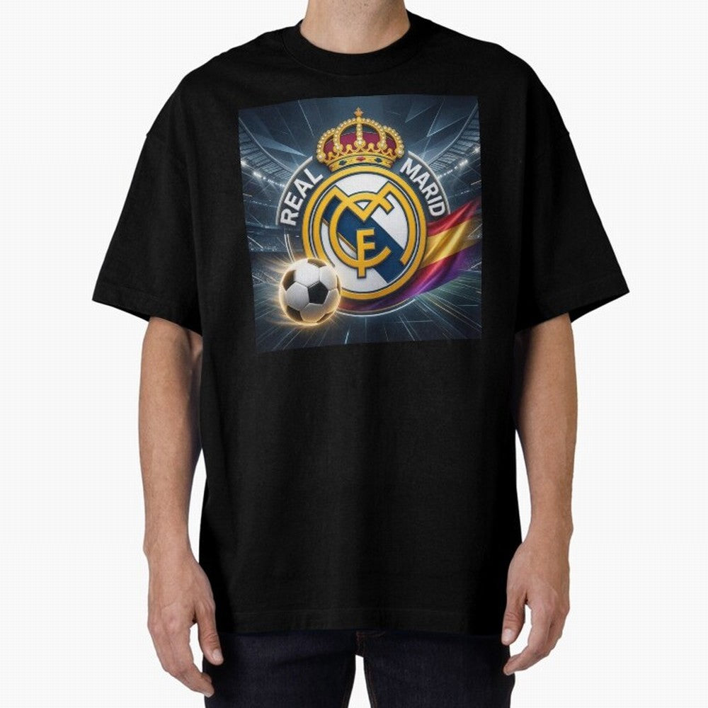 Real Madrid's ball Oversized T-Shirt Follow Every Goal of FIFA World Cup 2026 USA Canada Mexico for Fans of Neymar and England, Bringing Football Passion, Legendary Performances, Festival Vibes and Supporter Community; Created for Match Day