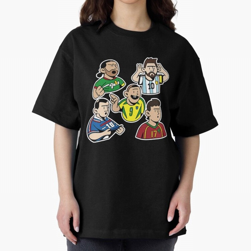 Soccer players Oversized T-Shirt Wear the Spirit of Global Football Passion for FIFA World Cup 2026 Group Stage, Inspired by Haaland, Spain, Supporter Pride, Iconic Celebrations, Legendary Names and Global Match Day Energy; Ideal for Football Dads,