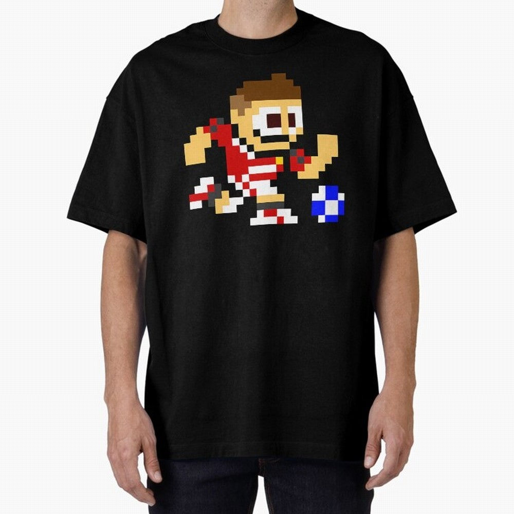 Ronaldo Manchester United (8-bit Football / Soccer Player) Oversized T-Shirt Celebrate the Road through Match Day Hype around FIFA World Cup 2026, CR7, Spain and Netherlands, Stadium Chants, National Pride, Trophy Dreams and Unforgettable Football