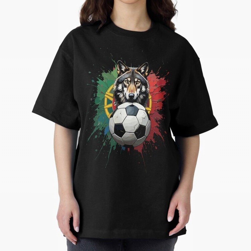 Portugal 2026 Soccer dog - World Cup Football Oversized T-Shirt Represent Fans Who Live for Match Day Hype around FIFA World Cup 2026 USA Canada Mexico, Neymar, Haaland and Cristiano Ronaldo, Netherlands, Classic Soccer Heritage, Championship