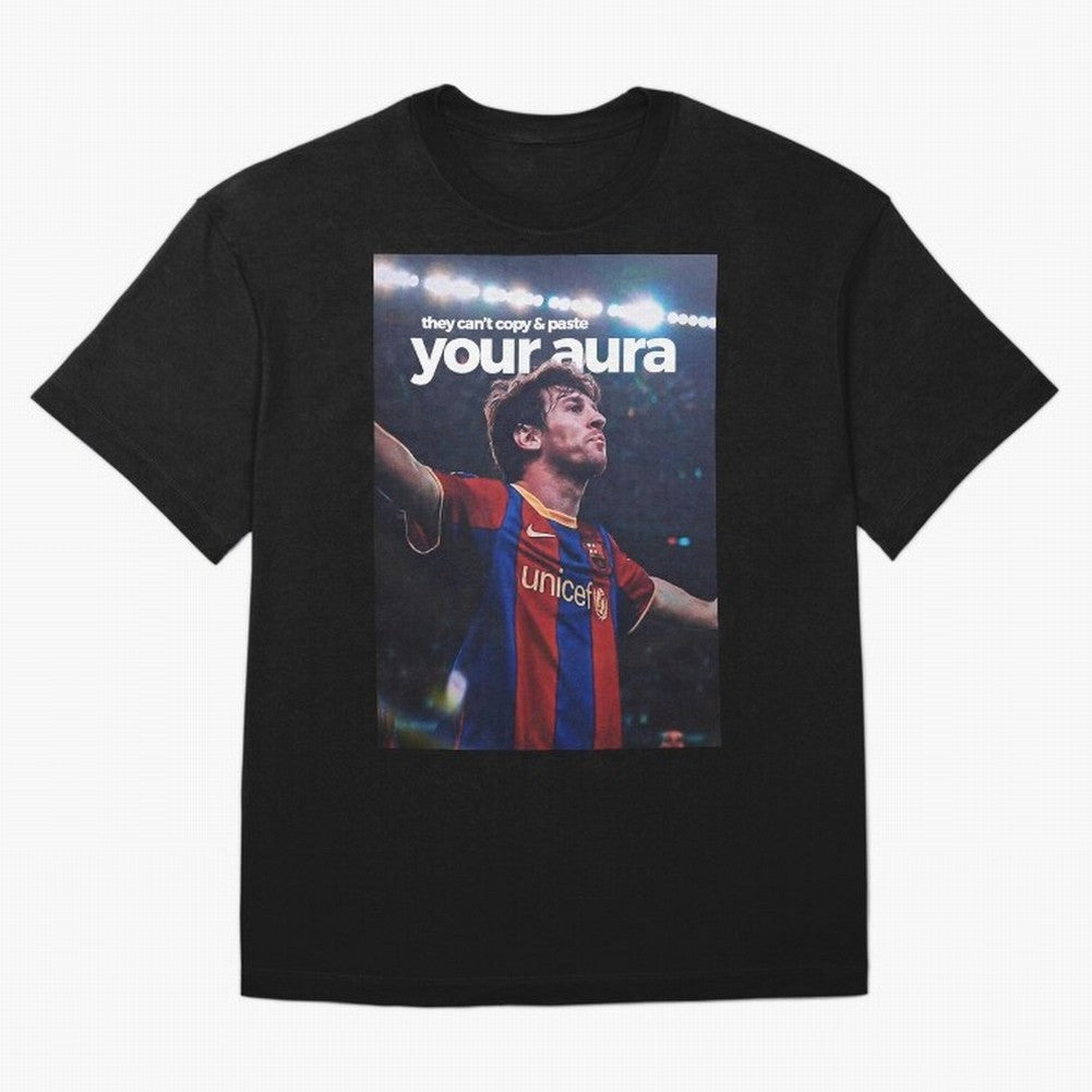 Lionel Messi - They can't copy & paste your aura Oversized T-Shirt Show Support during Global Football Passion for FIFA World Cup 2026 Group Stage, Driven by Messi, Neymar and Mbappe, Spain, Global Supporter Spirit, Legendary Goals, National Colors