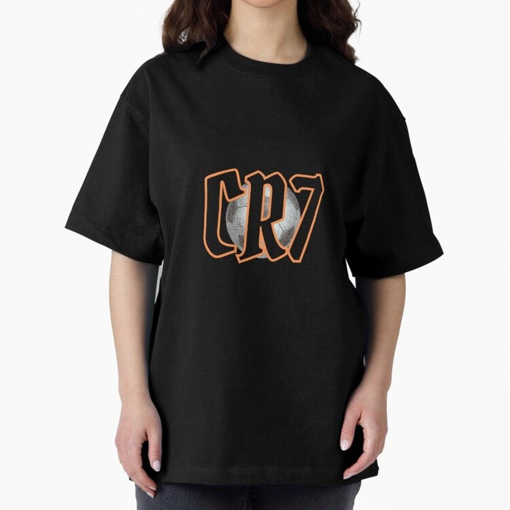 CR7 BLACK Oversized T-Shirt Celebrate Unforgettable Nights in FIFA World Cup 2026 USA Canada Mexico for Fans of Neymar and France and Portugal, Bringing Sports Nostalgia, International Competition, Famous Players and Unforgettable Victories;