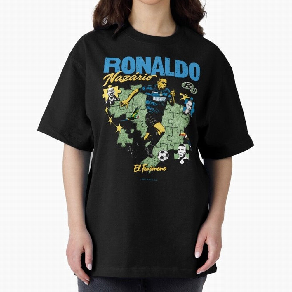 R9 Ronaldo Nazario Retro Brazil Soccer Oversized T-Shirt Spotlight FIFA World Cup 2026 USA Canada Mexico Inspired by Cristiano Ronaldo, Haaland and CR7, Spain Energy, Fan Favorite Moments, National Team Passion, Big Match Drama and Soccer History;