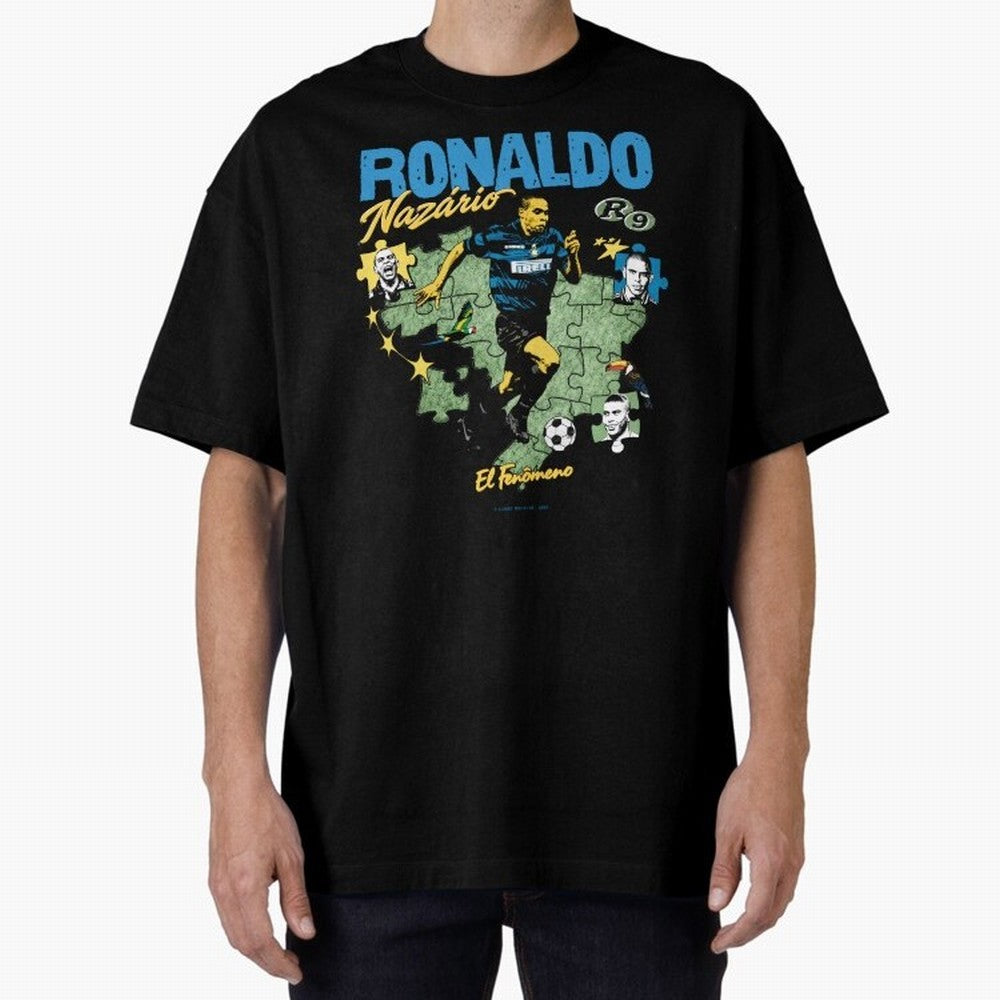 R9 Ronaldo Nazario Retro Brazil Soccer Oversized T-Shirt Spotlight FIFA World Cup 2026 USA Canada Mexico Inspired by Cristiano Ronaldo, Haaland and CR7, Spain Energy, Fan Favorite Moments, National Team Passion, Big Match Drama and Soccer History;