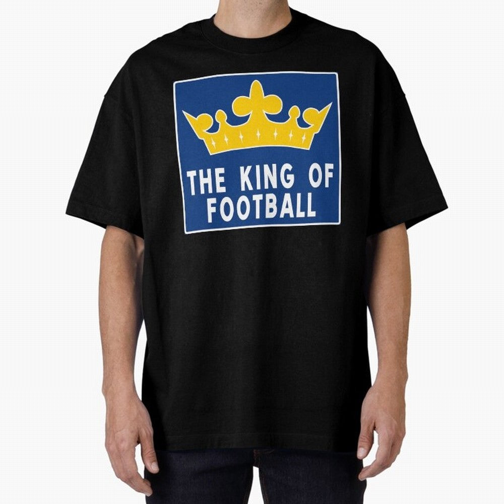 The King of Football Oversized T-Shirt Fuel the Hype around FIFA World Cup 2026 Group Stage for Fans of Cristiano Ronaldo and Brazil, Bringing Global Supporter Spirit, Legendary Goals, National Colors and Tournament Celebration; Perfect for People