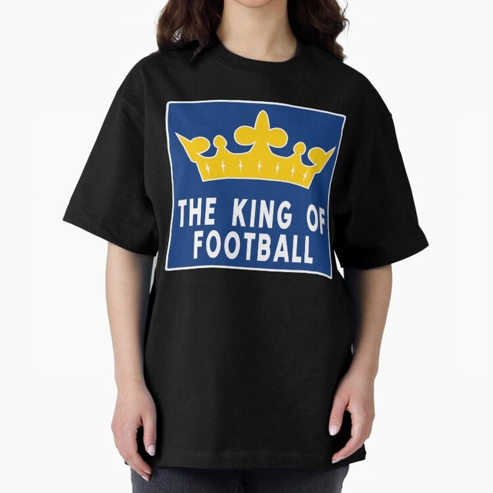 The King of Football Oversized T-Shirt Fuel the Hype around FIFA World Cup 2026 Group Stage for Fans of Cristiano Ronaldo and Brazil, Bringing Global Supporter Spirit, Legendary Goals, National Colors and Tournament Celebration; Perfect for People