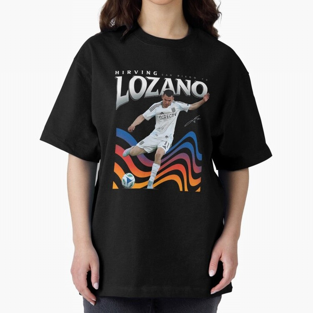 Hirving Lozano San Diego Oversized T-Shirt Follow Match Day Hype around FIFA World Cup 2026 Group Stage, Neymar, Haaland and Cristiano Ronaldo, Spain and Netherlands, Championship Spirit, Famous Goals, Roaring Crowds and International Football