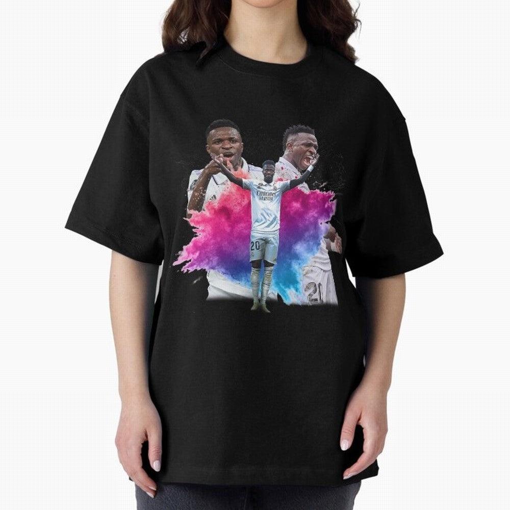Fanart Vinicius Junior Merch Oversized T-Shirt Celebrate Soccer Greatness during Global Football Passion for FIFA World Cup 2026 Group Stage, Centered on CR7, Argentina, Fan Favorite Moments, National Team Passion, Big Match Drama and Soccer