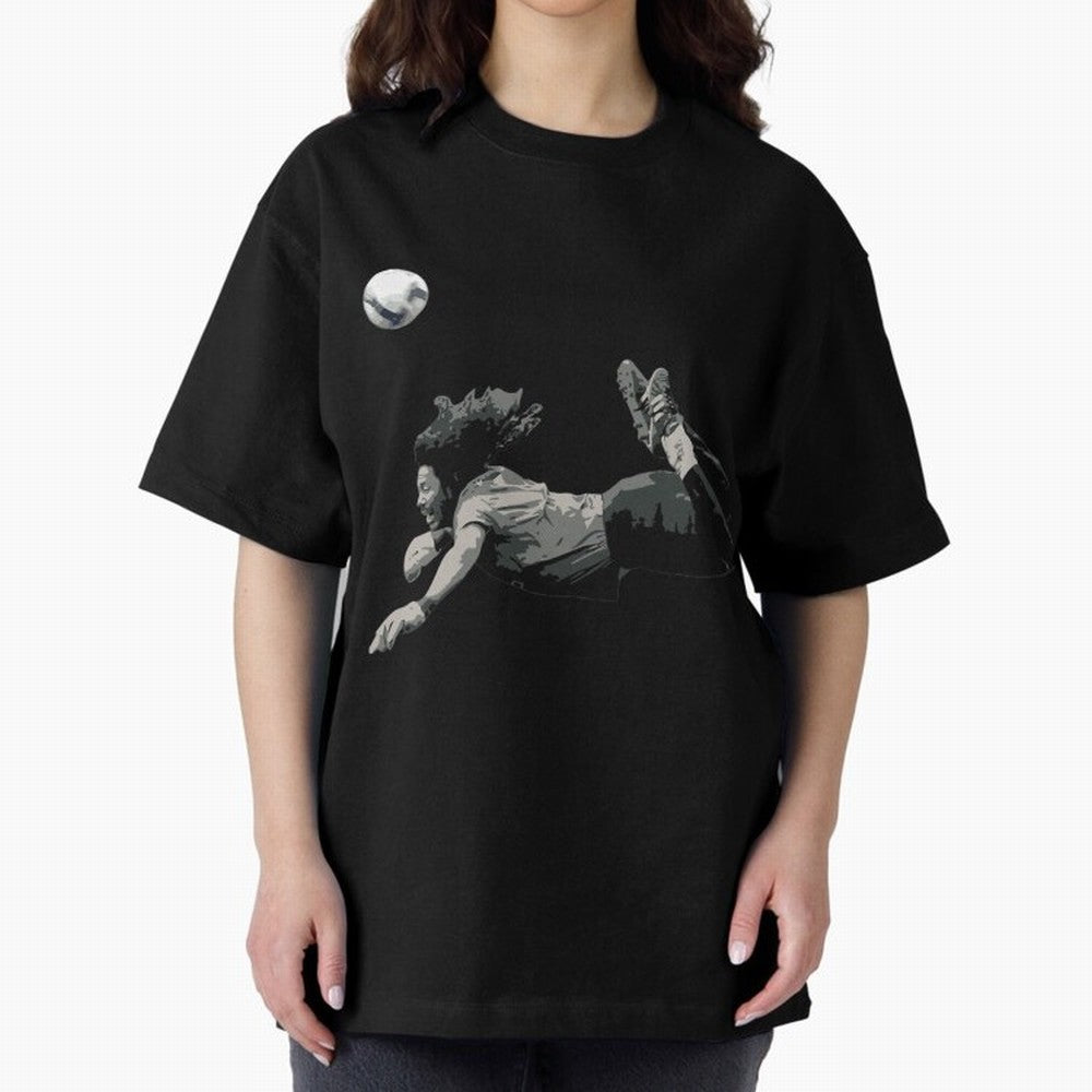 Rene Higuitas Scorpion Kick35 Oversized T-Shirt Represent Global Football Passion for FIFA World Cup 2026 Group Stage, Centered on Haaland, Portugal, Tournament Hype, Historic Matchups, Family Viewing Parties and Global Sports Pride; Ideal for Fans