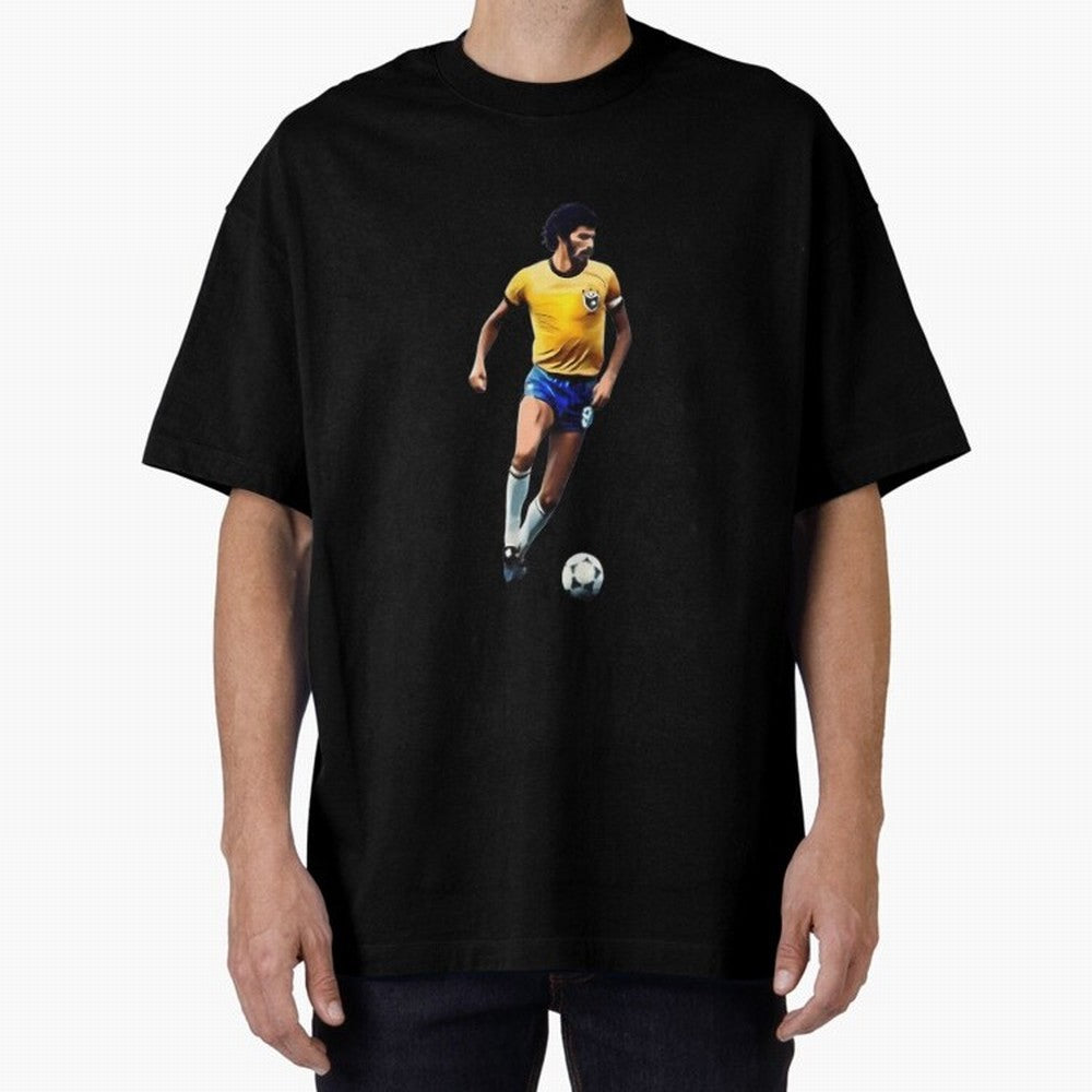 Legends Of The Beautiful Game Cartoon Collection Legends Socrates Cartoon Artwork9 Oversized T-Shirt Wear the Spirit of FIFA World Cup 2026 USA Canada Mexico Spirit, Inspired by England, France and Netherlands, CR7, Match Day Excitement, Supporter