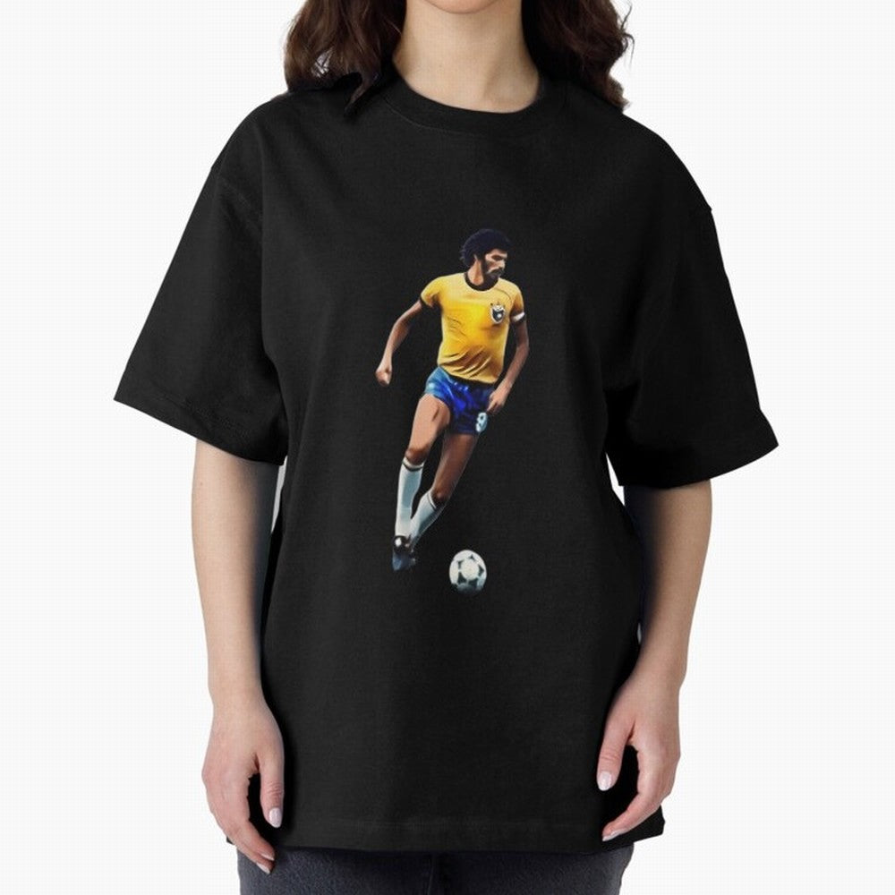 Legends Of The Beautiful Game Cartoon Collection Legends Socrates Cartoon Artwork9 Oversized T-Shirt Wear the Spirit of FIFA World Cup 2026 USA Canada Mexico Spirit, Inspired by England, France and Netherlands, CR7, Match Day Excitement, Supporter