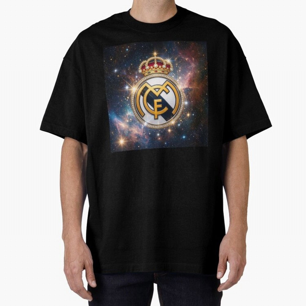 The Real Madrid Galaxy Oversized T-Shirt Stand Out with Spirit from FIFA World Cup 2026 USA Canada Mexico Spirit, Inspired by Argentina, Neymar, Championship Spirit, Famous Goals, Roaring Crowds and International Football Unity; Perfect for People