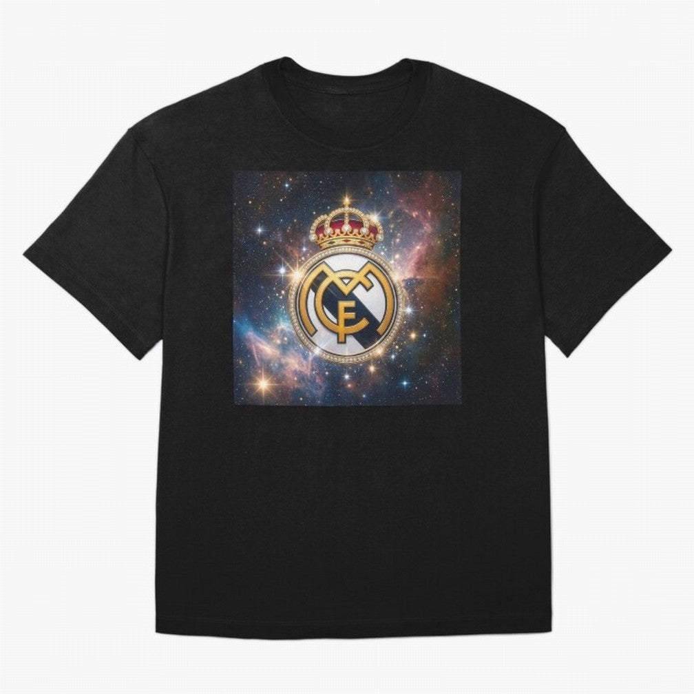 The Real Madrid Galaxy Oversized T-Shirt Stand Out with Spirit from FIFA World Cup 2026 USA Canada Mexico Spirit, Inspired by Argentina, Neymar, Championship Spirit, Famous Goals, Roaring Crowds and International Football Unity; Perfect for People