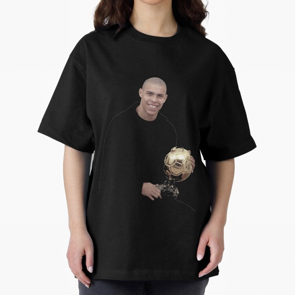 Ronaldo Iconic Ballon d¡¯Or Football Art Oversized T-Shirt Show Championship Spirit for Match Day Hype around FIFA World Cup 2026, Messi and Cristiano Ronaldo, Germany, Supporter Pride, Iconic Celebrations, Legendary Names and Global Match Day