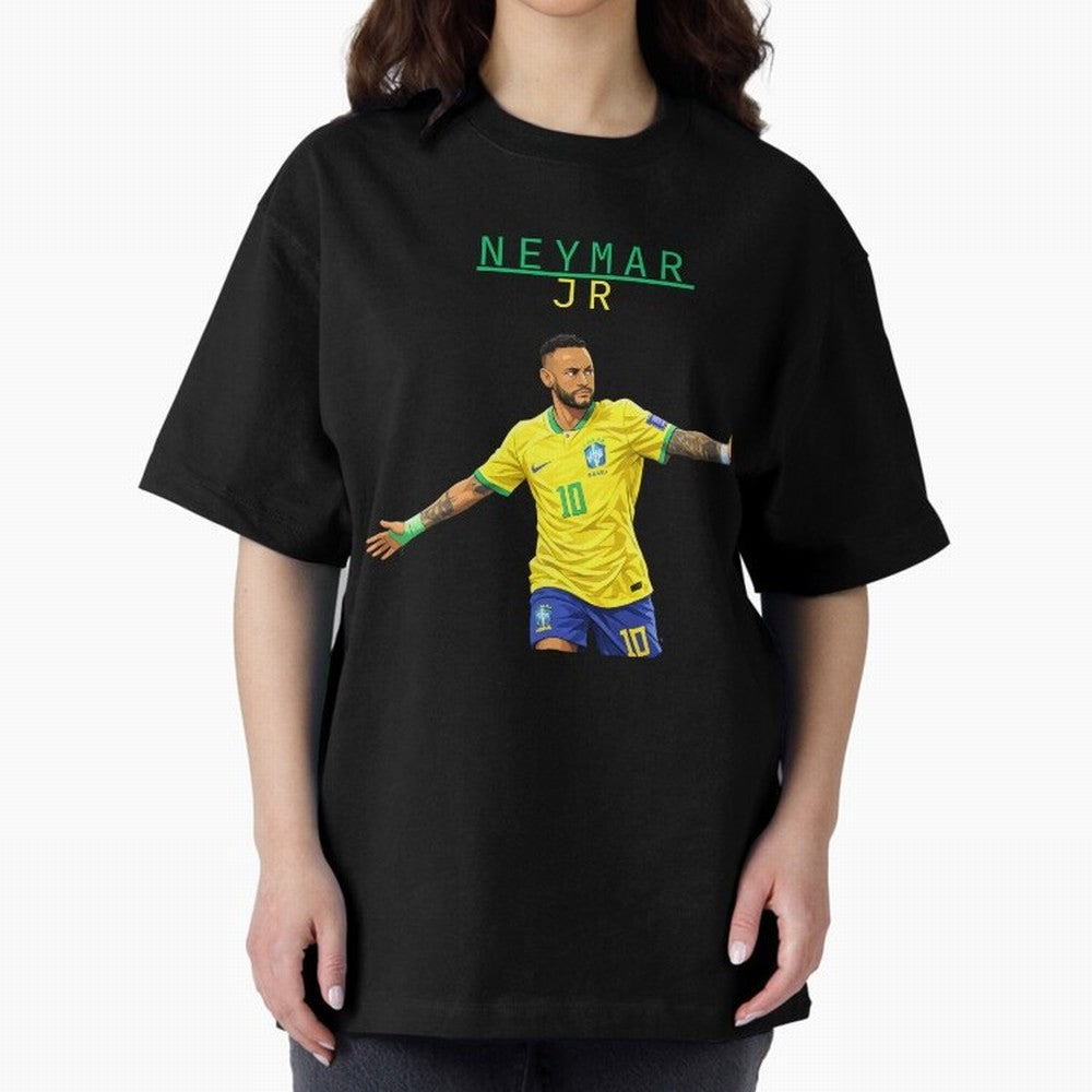 Neymar Oversized T-Shirt Follow FIFA World Cup 2026 with Messi, Brazil Energy, Champion Mindset, Group Stage Buzz, Knockout Tension and Passionate Fan Culture; Built for Supporters Chasing Trophy Dreams, Final Match Excitement and Global Football