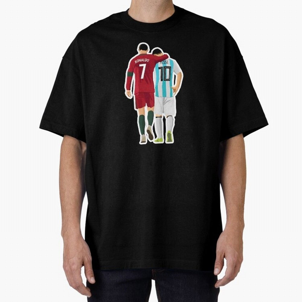 Ronaldo & Messi Oversized T-Shirt Honor FIFA World Cup 2026 Group Stage Driven by Messi and Cristiano Ronaldo, England Energy, Retro Football Energy, Iconic Rivalries, Trophy Chase Drama and Stadium Atmosphere; Ideal for Fans Who Follow Messi,