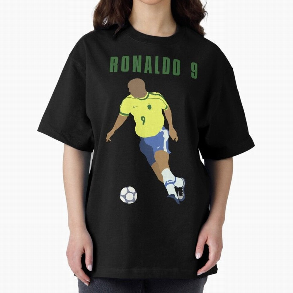 BRAZIL 9 Oversized T-Shirt Honor the Beautiful Game during Global Football Passion for FIFA World Cup 2026, Filled with CR7 and Messi, Brazil, Portugal and Argentina, Championship Spirit, Famous Goals, Roaring Crowds and International Football