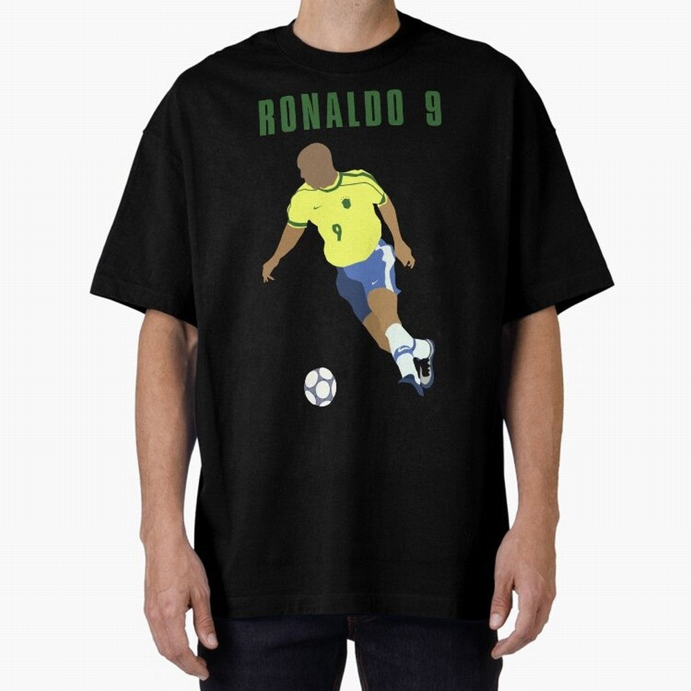 BRAZIL 9 Oversized T-Shirt Honor the Beautiful Game during Global Football Passion for FIFA World Cup 2026, Filled with CR7 and Messi, Brazil, Portugal and Argentina, Championship Spirit, Famous Goals, Roaring Crowds and International Football