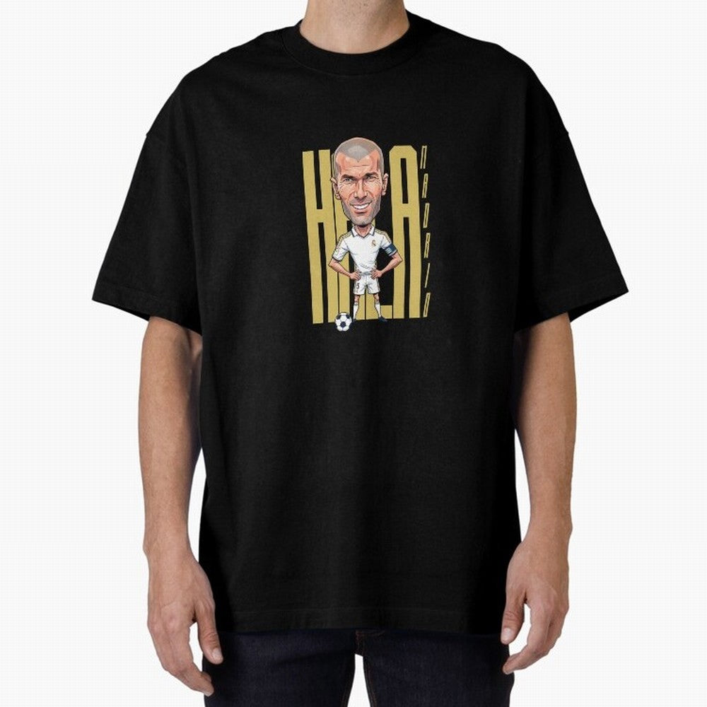 Caricature of Zin¨¦dine Zidane Hala Madrid Oversized T-Shirt Join Global Football Passion for FIFA World Cup 2026 Group Stage, Built around Mbappe, Argentina and Brazil, Retro Football Energy, Iconic Rivalries, Trophy Chase Drama and Stadium