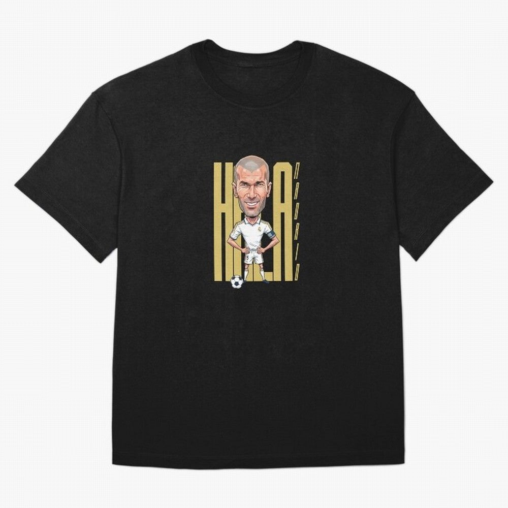 Caricature of Zin¨¦dine Zidane Hala Madrid Oversized T-Shirt Join Global Football Passion for FIFA World Cup 2026 Group Stage, Built around Mbappe, Argentina and Brazil, Retro Football Energy, Iconic Rivalries, Trophy Chase Drama and Stadium