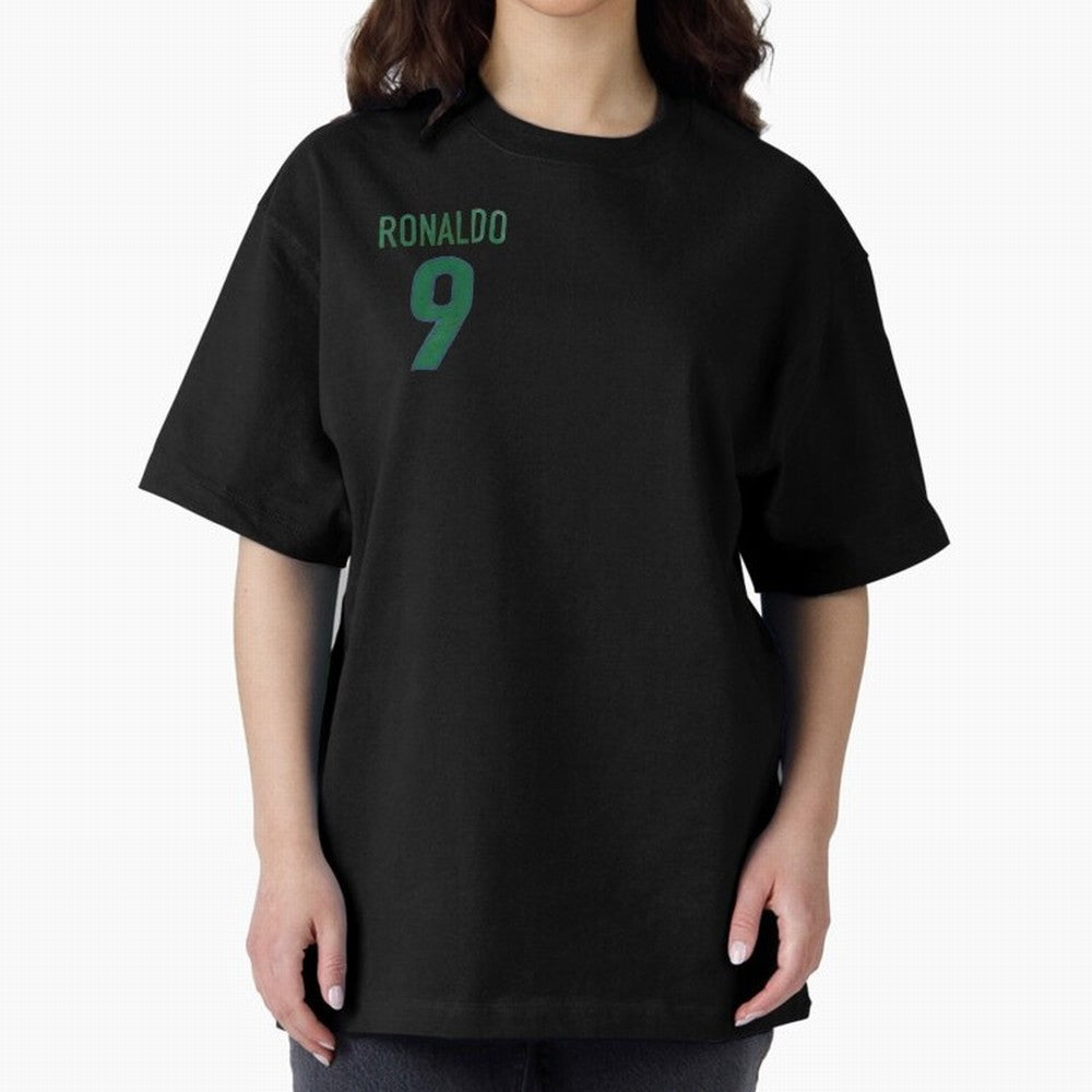 Ronaldo 9 Brazil Back of the shirt Oversized T-Shirt Experience Global Football Passion for FIFA World Cup 2026, Capturing Messi, Neymar and Mbappe, England, Soccer Culture, Superstar Moments, National Team Dreams and Competitive Fire; Great for