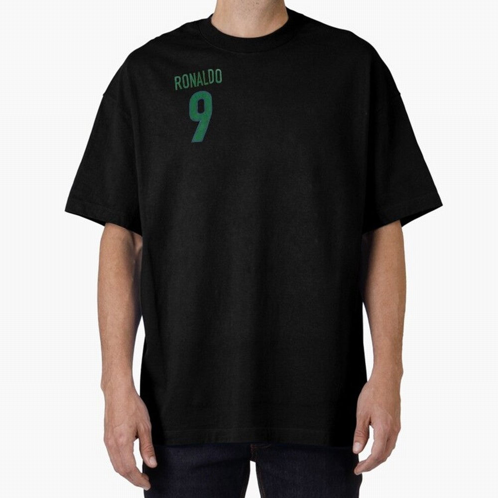 Ronaldo 9 Brazil Back of the shirt Oversized T-Shirt Experience Global Football Passion for FIFA World Cup 2026, Capturing Messi, Neymar and Mbappe, England, Soccer Culture, Superstar Moments, National Team Dreams and Competitive Fire; Great for