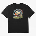 Soccer Ball in Fight Oversized T-Shirt Support Iconic Players in FIFA World Cup 2026 Group Stage Connected to Messi, CR7 and Mbappe, Portugal Energy, Football Passion, Legendary Performances, Festival Vibes and Supporter Community; Made for Die