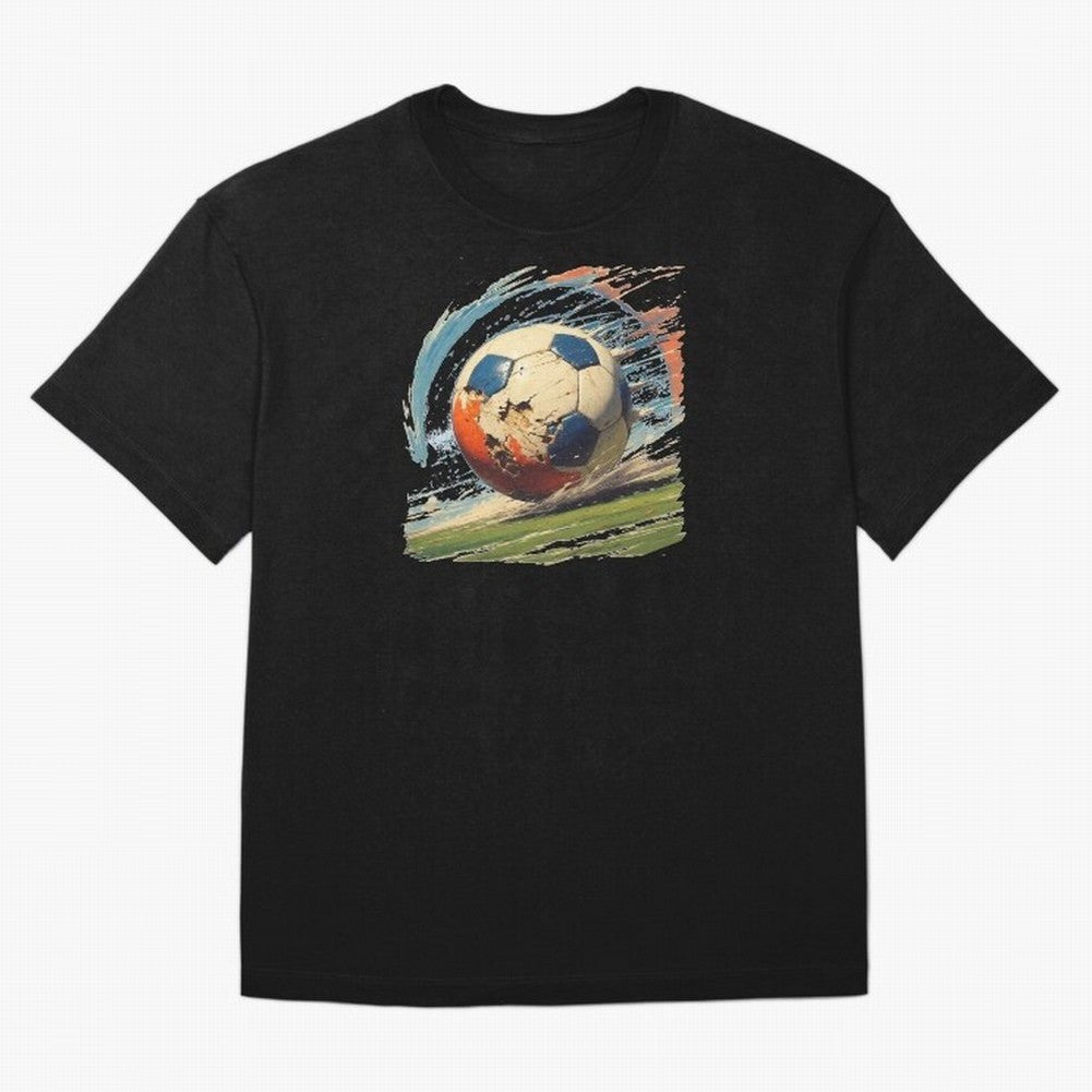 Soccer Ball in Fight Oversized T-Shirt Support Iconic Players in FIFA World Cup 2026 Group Stage Connected to Messi, CR7 and Mbappe, Portugal Energy, Football Passion, Legendary Performances, Festival Vibes and Supporter Community; Made for Die