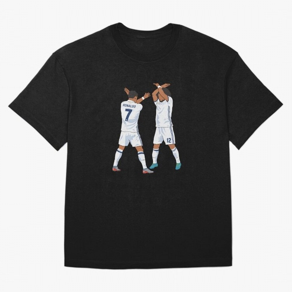 Ronaldo Madrid Celebration Duo Oversized T-Shirt Relive Legendary Nights from FIFA World Cup 2026 for Fans of Cristiano Ronaldo and Brazil, Portugal and Argentina, Bringing Sports Nostalgia, International Competition, Famous Players and
