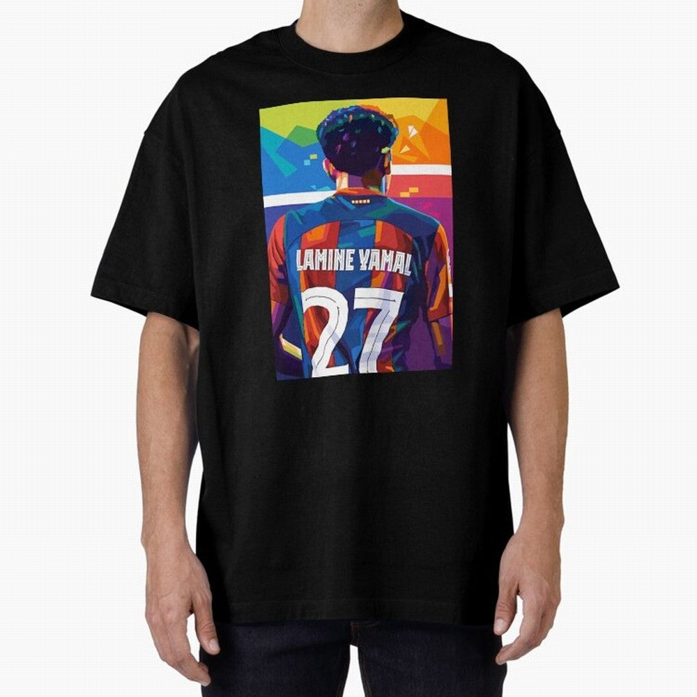 Lamine Yamal Wpap Pop Art Oversized T-Shirt Keep Football History Alive during FIFA World Cup 2026 Capturing CR7, Spain and Netherlands Energy, Tournament Hype, Historic Matchups, Family Viewing Parties and Global Sports Pride; Ideal for Fans Who