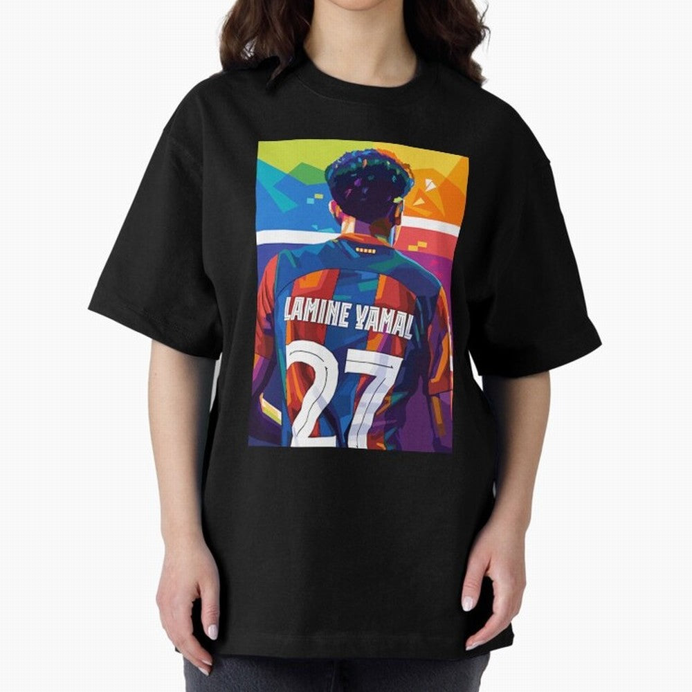 Lamine Yamal Wpap Pop Art Oversized T-Shirt Keep Football History Alive during FIFA World Cup 2026 Capturing CR7, Spain and Netherlands Energy, Tournament Hype, Historic Matchups, Family Viewing Parties and Global Sports Pride; Ideal for Fans Who