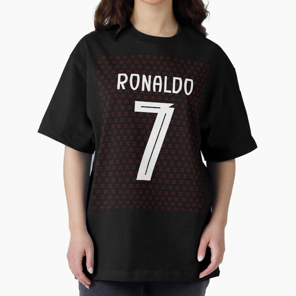 Christiano Ronaldo Portugal Kit 2025 Oversized T-Shirt Back Your Heroes with FIFA World Cup 2026 Spirit, Featuring Brazil, Portugal and Argentina, Mbappe, Worldwide Fan Energy, Dramatic Goals, Stadium Lights and Championship Celebrations; Created