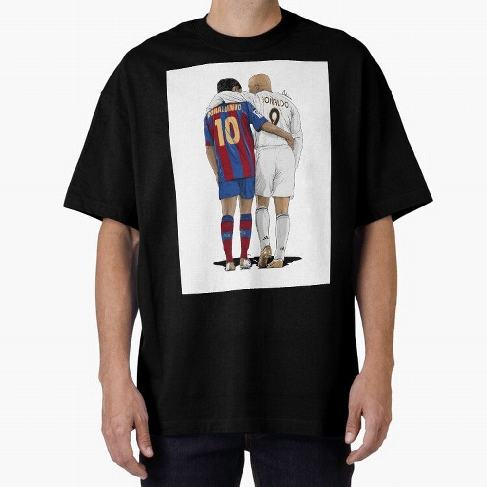 Ronaldinho & Ronaldo R9 Classic Football Legend - La Liga Derby Oversized T-Shirt Build FIFA World Cup 2026 USA Canada Mexico for Fans of Neymar and Netherlands, Bringing Worldwide Fan Energy, Dramatic Goals, Stadium Lights and Championship