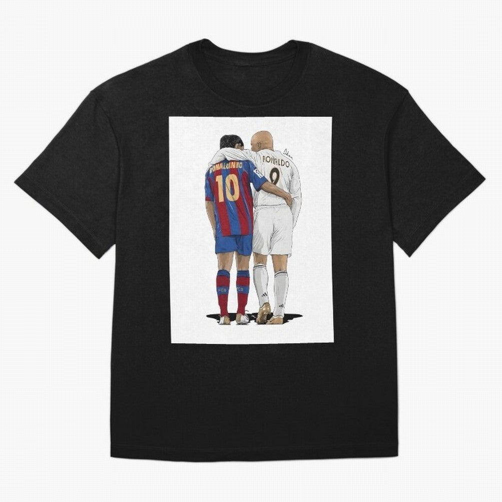 Ronaldinho & Ronaldo R9 Classic Football Legend - La Liga Derby Oversized T-Shirt Build FIFA World Cup 2026 USA Canada Mexico for Fans of Neymar and Netherlands, Bringing Worldwide Fan Energy, Dramatic Goals, Stadium Lights and Championship