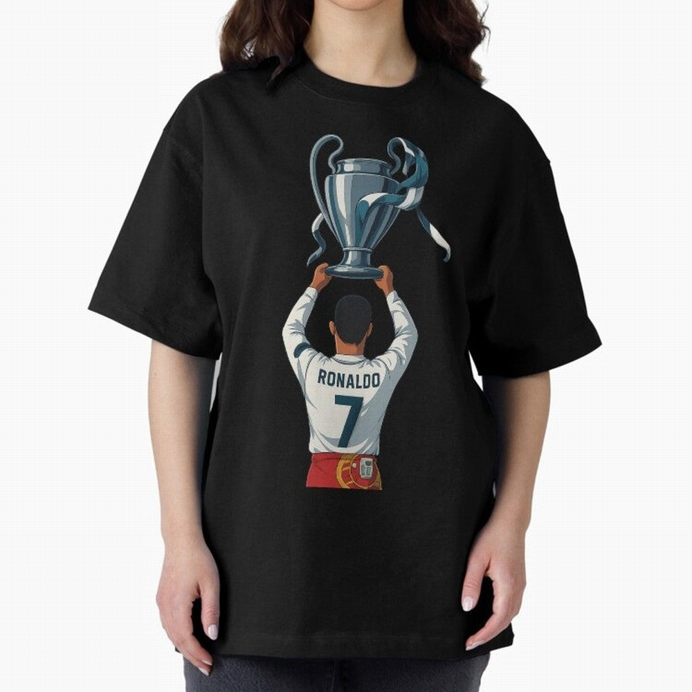 Ronaldo Oversized T-Shirt Show Match Day Excitement for Match Day Hype around FIFA World Cup 2026 USA Canada Mexico, Haaland and Mbappe, Argentina, France and Brazil, Global Supporter Spirit, Legendary Goals, National Colors and Tournament
