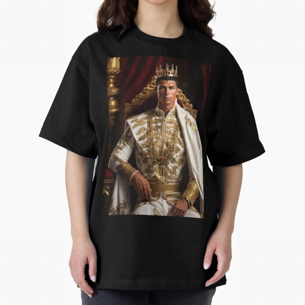 Ronaldo king Oversized T-Shirt Feel the Trophy Chase of Global Football Passion for FIFA World Cup 2026 Group Stage, with CR7 and Messi, England and Germany, Football Passion, Legendary Performances, Festival Vibes and Supporter Community; Built