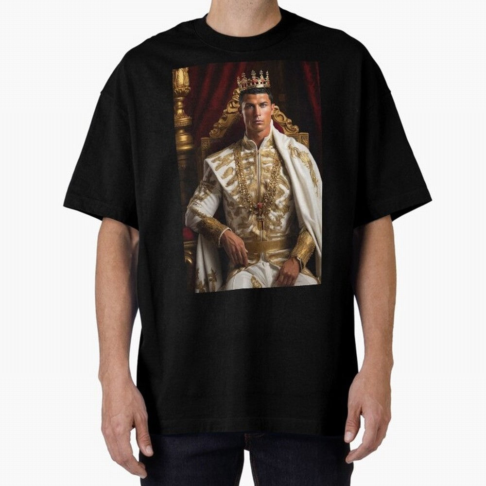 Ronaldo king Oversized T-Shirt Feel the Trophy Chase of Global Football Passion for FIFA World Cup 2026 Group Stage, with CR7 and Messi, England and Germany, Football Passion, Legendary Performances, Festival Vibes and Supporter Community; Built