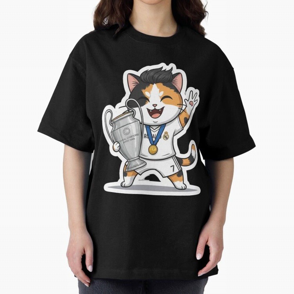 Kitten - Ucl Tittle | Ronaldo Oversized T-Shirt Stand with the FIFA World Cup 2026 USA Canada Mexico Journey through Neymar Highlights, Portugal Pride, Stadium Memories, Football Loyalty, International Chants and Championship Tradition; Ideal for