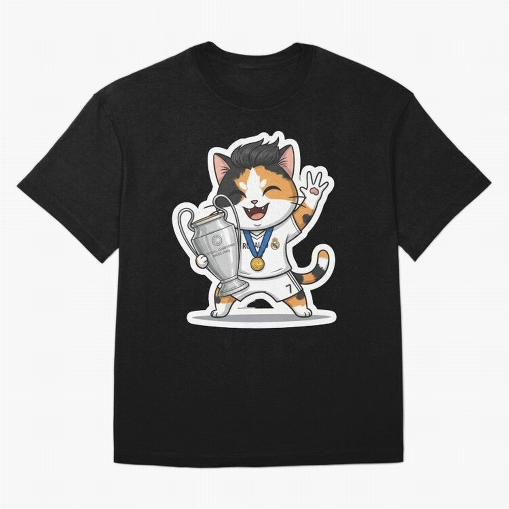 Kitten - Ucl Tittle | Ronaldo Oversized T-Shirt Stand with the FIFA World Cup 2026 USA Canada Mexico Journey through Neymar Highlights, Portugal Pride, Stadium Memories, Football Loyalty, International Chants and Championship Tradition; Ideal for