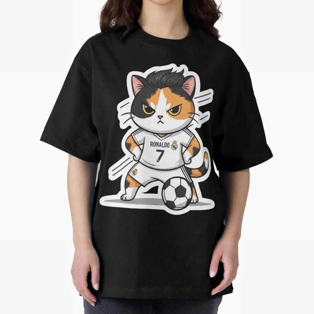 Kitten - Ronaldo | Real madrid Oversized T-Shirt Bring Bold Fan Energy to Global Football Passion for FIFA World Cup 2026 Group Stage, Inspired by Neymar, Haaland and Cristiano Ronaldo, England, Worldwide Fan Energy, Dramatic Goals, Stadium Lights