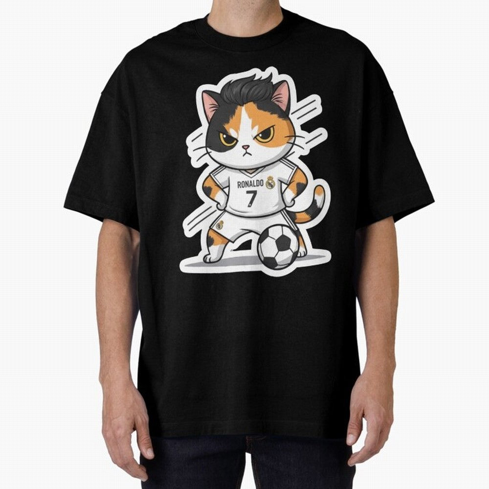 Kitten - Ronaldo | Real madrid Oversized T-Shirt Bring Bold Fan Energy to Global Football Passion for FIFA World Cup 2026 Group Stage, Inspired by Neymar, Haaland and Cristiano Ronaldo, England, Worldwide Fan Energy, Dramatic Goals, Stadium Lights