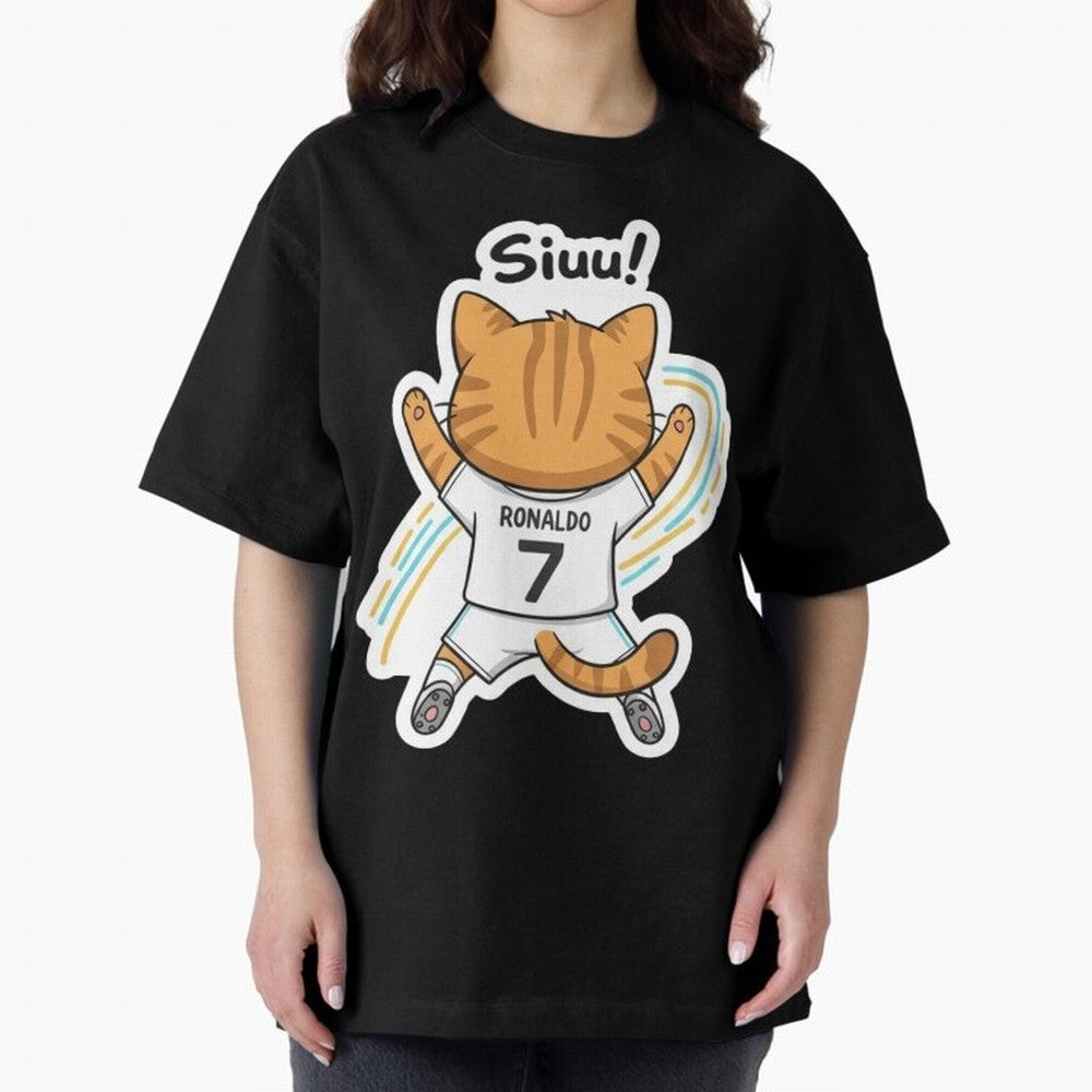 Kitten - Funny Siuuu Celebration Cat Meme | Ronaldo Oversized T-Shirt Back the Journey through the FIFA World Cup 2026 Group Stage Journey through Haaland Highlights, Argentina Pride, Tournament Hype, Historic Matchups, Family Viewing Parties and