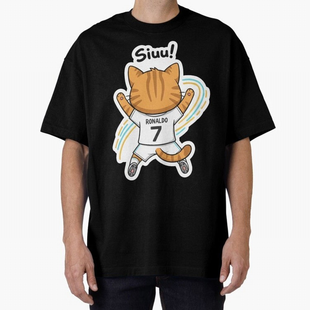 Kitten - Funny Siuuu Celebration Cat Meme | Ronaldo Oversized T-Shirt Back the Journey through the FIFA World Cup 2026 Group Stage Journey through Haaland Highlights, Argentina Pride, Tournament Hype, Historic Matchups, Family Viewing Parties and