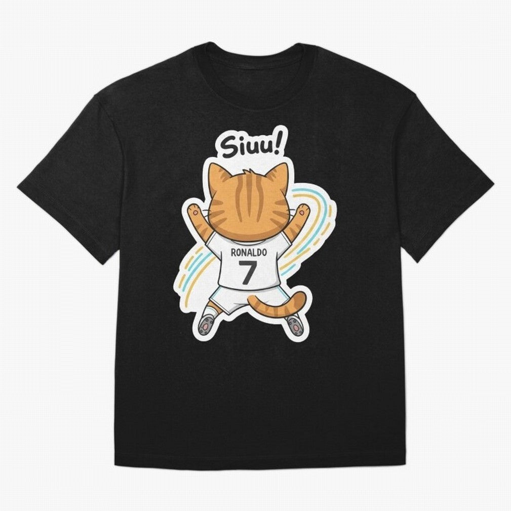 Kitten - Funny Siuuu Celebration Cat Meme | Ronaldo Oversized T-Shirt Back the Journey through the FIFA World Cup 2026 Group Stage Journey through Haaland Highlights, Argentina Pride, Tournament Hype, Historic Matchups, Family Viewing Parties and