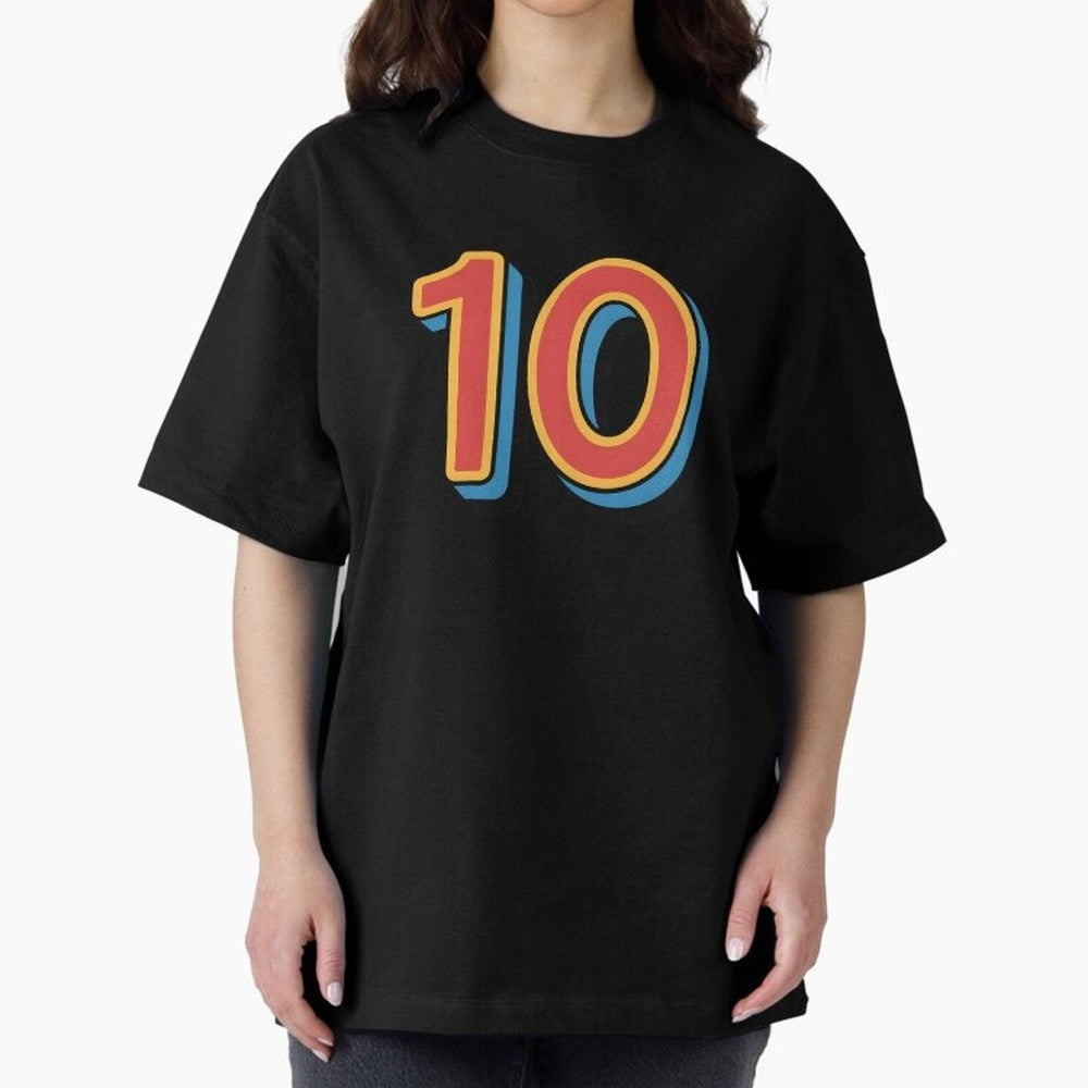 Number 10 Oversized T-Shirt Join the Global Buzz around FIFA World Cup 2026 USA Canada Mexico Celebrating Messi, CR7 and Mbappe, England and Germany Energy, Vintage Soccer Flavor, Modern Football Stars, National Flags and Final Night Emotion; Ideal
