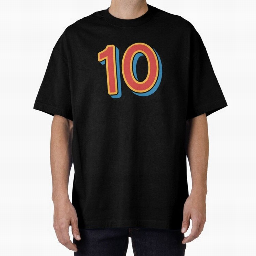 Number 10 Oversized T-Shirt Join the Global Buzz around FIFA World Cup 2026 USA Canada Mexico Celebrating Messi, CR7 and Mbappe, England and Germany Energy, Vintage Soccer Flavor, Modern Football Stars, National Flags and Final Night Emotion; Ideal